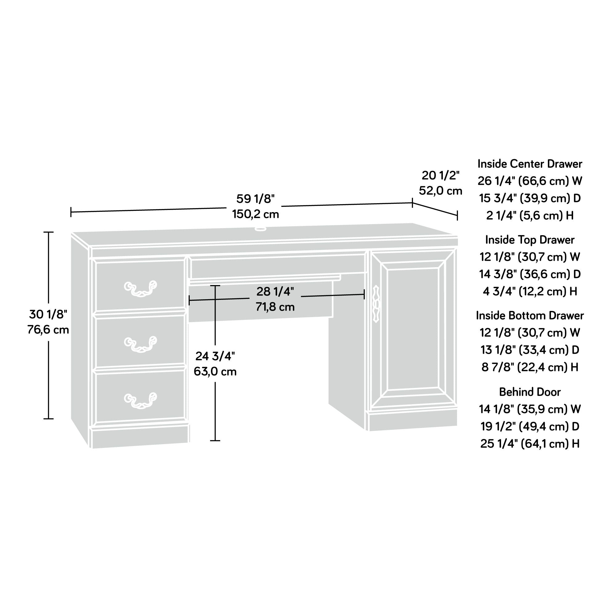 Computer Credenza in Classic Cherry