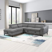 ACME Wrenley - Sectional Sofa With Sleeper & Storage - Gray | Meri Furniture