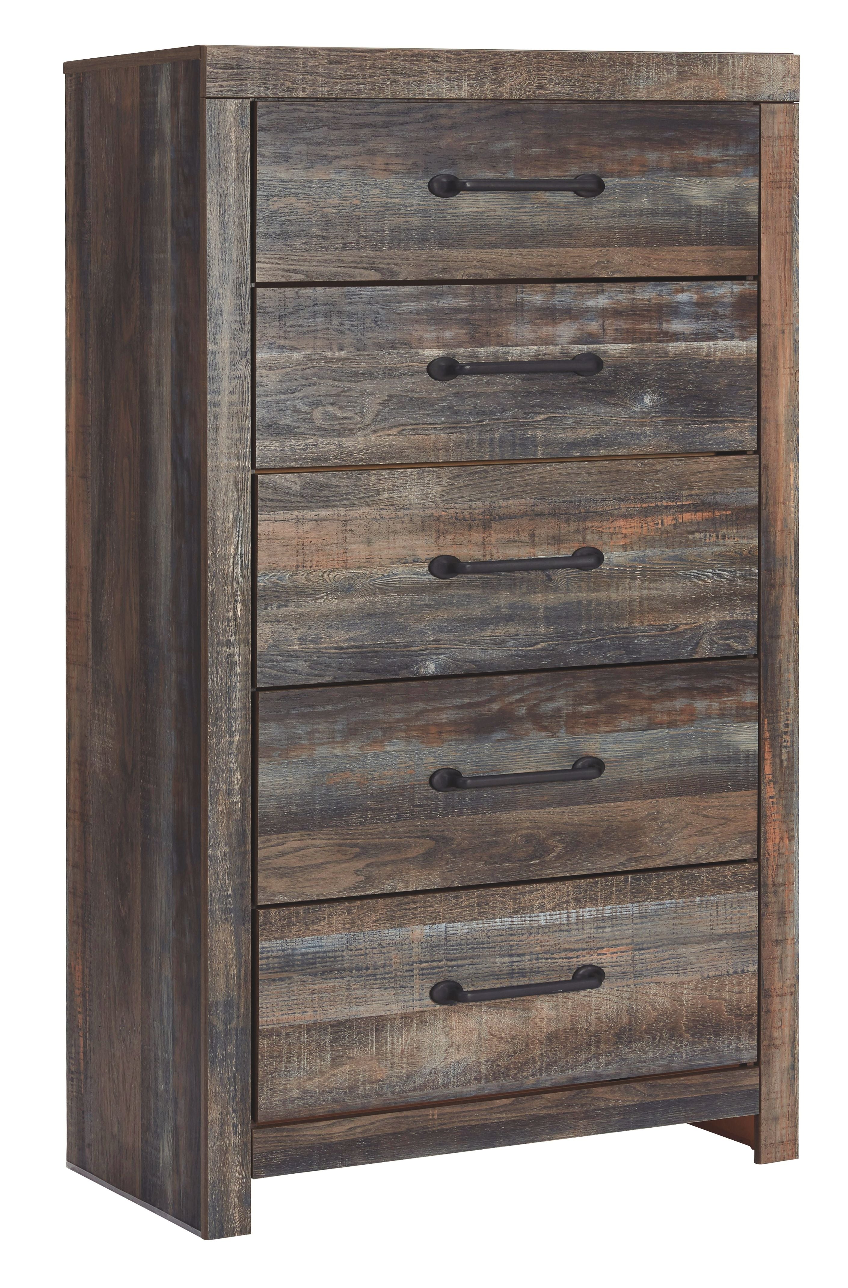 Ashley Furniture Drystan - Brown / Beige - Five Drawer Chest | Meri Furniture