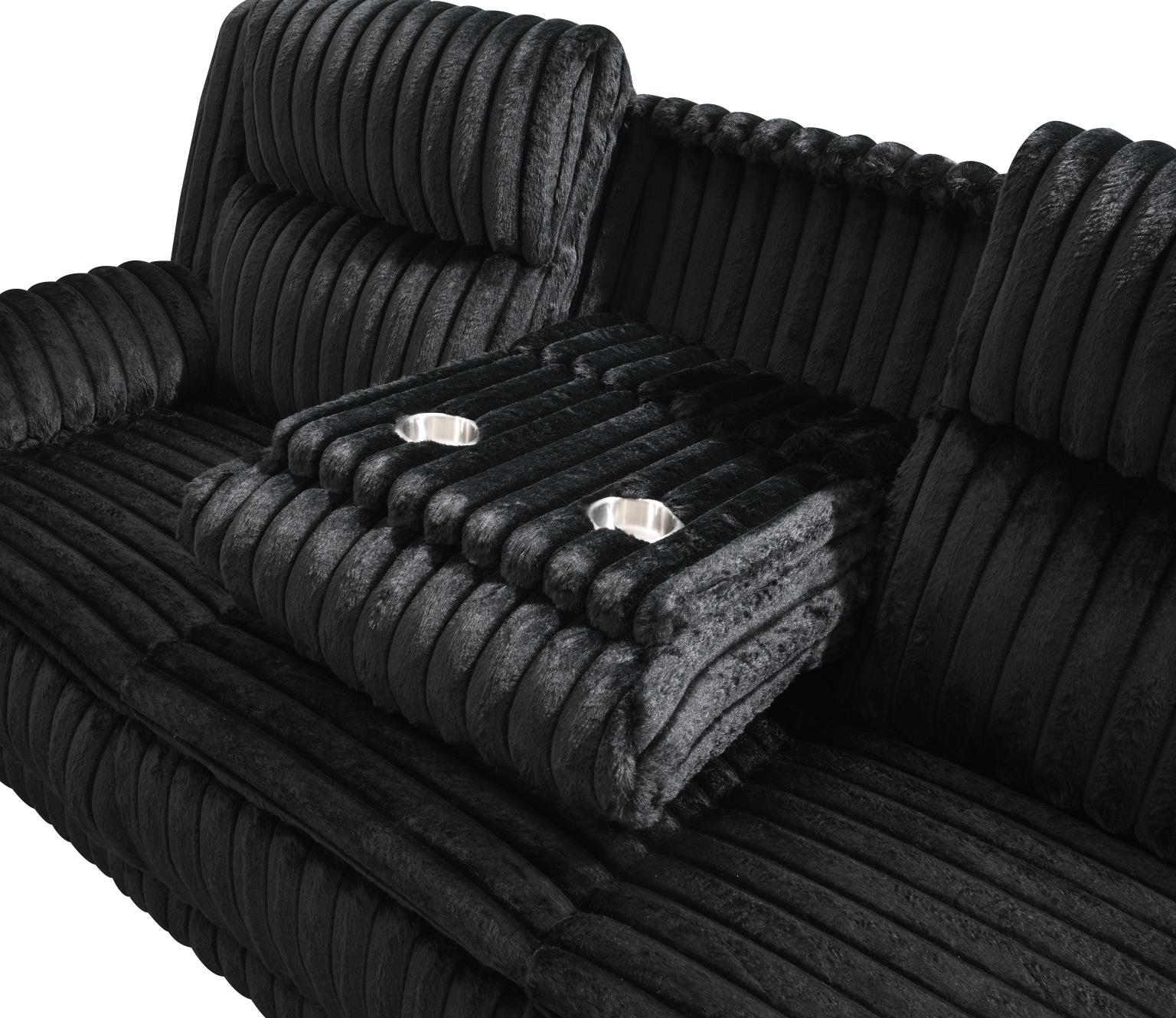 U112 - Corduroy Motion Chair - Black