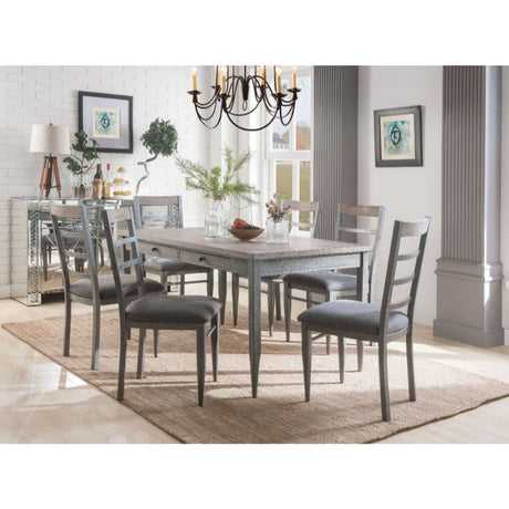 ACME Ornat - Dining Table - Gray Oak & Antique Gray | Meri Furniture