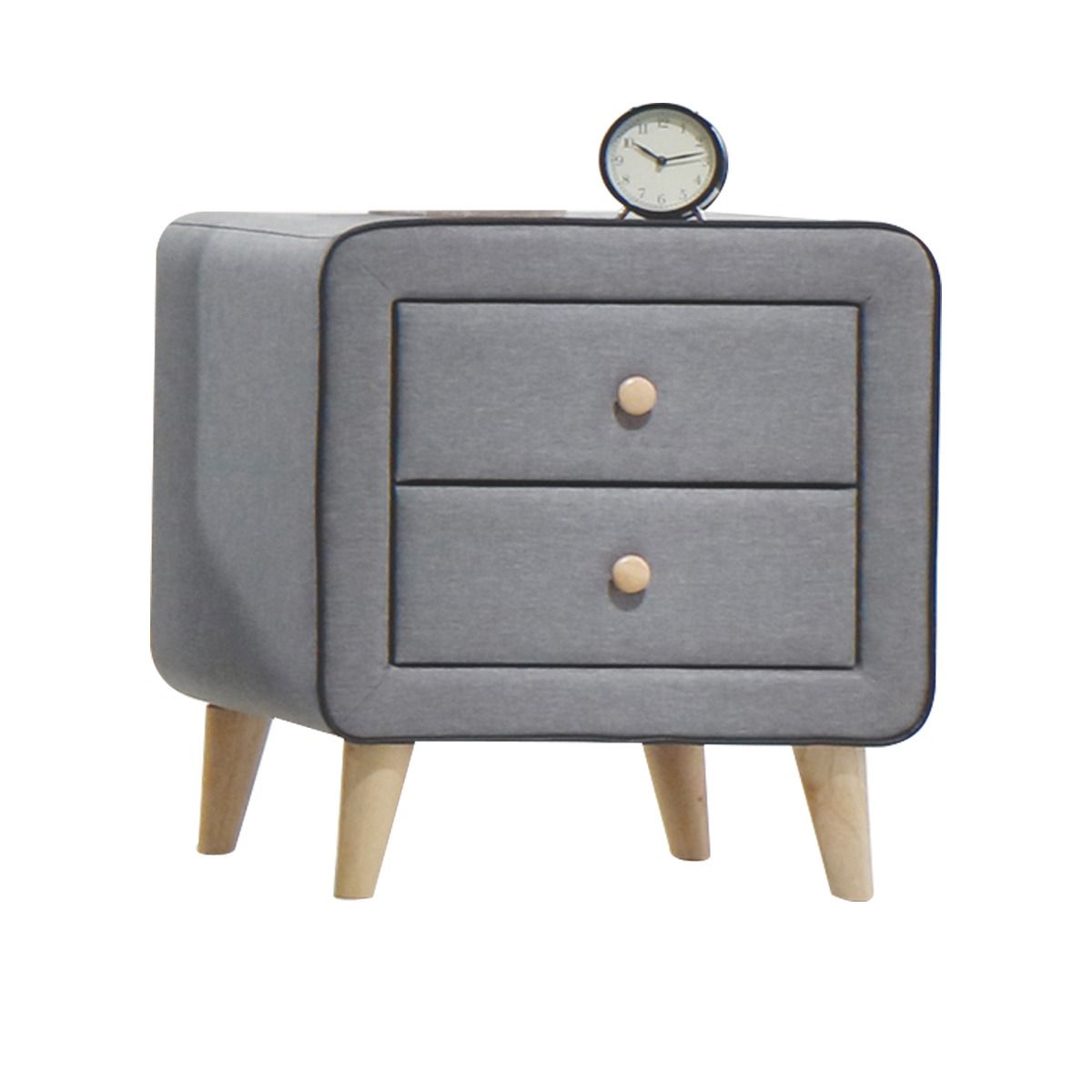 ACME Valda - Nightstand - Light Gray Fabric | Meri Furniture