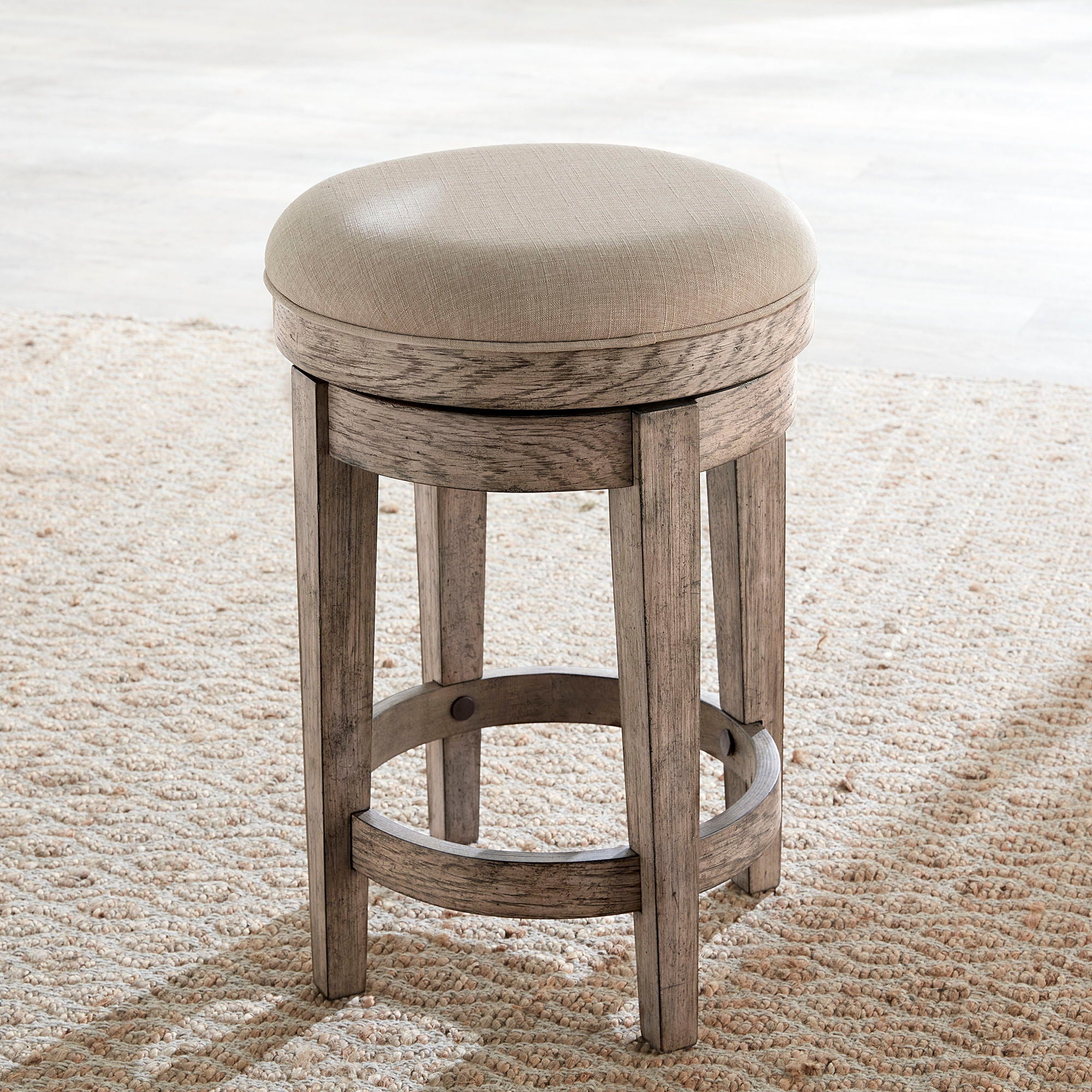 Liberty Furniture City Scape - Upholstered Swivel Console Stool - Burnished Beige | Meri Furniture