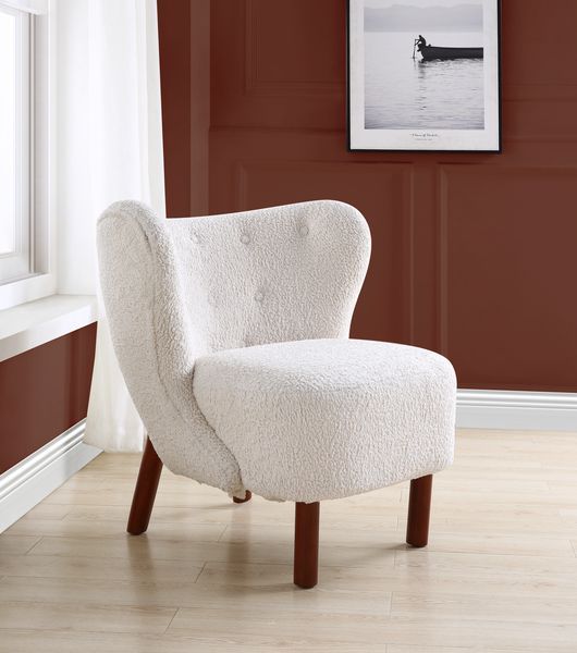 ACME Zusud - Accent Chair - White Teddy Sherpa | Meri Furniture