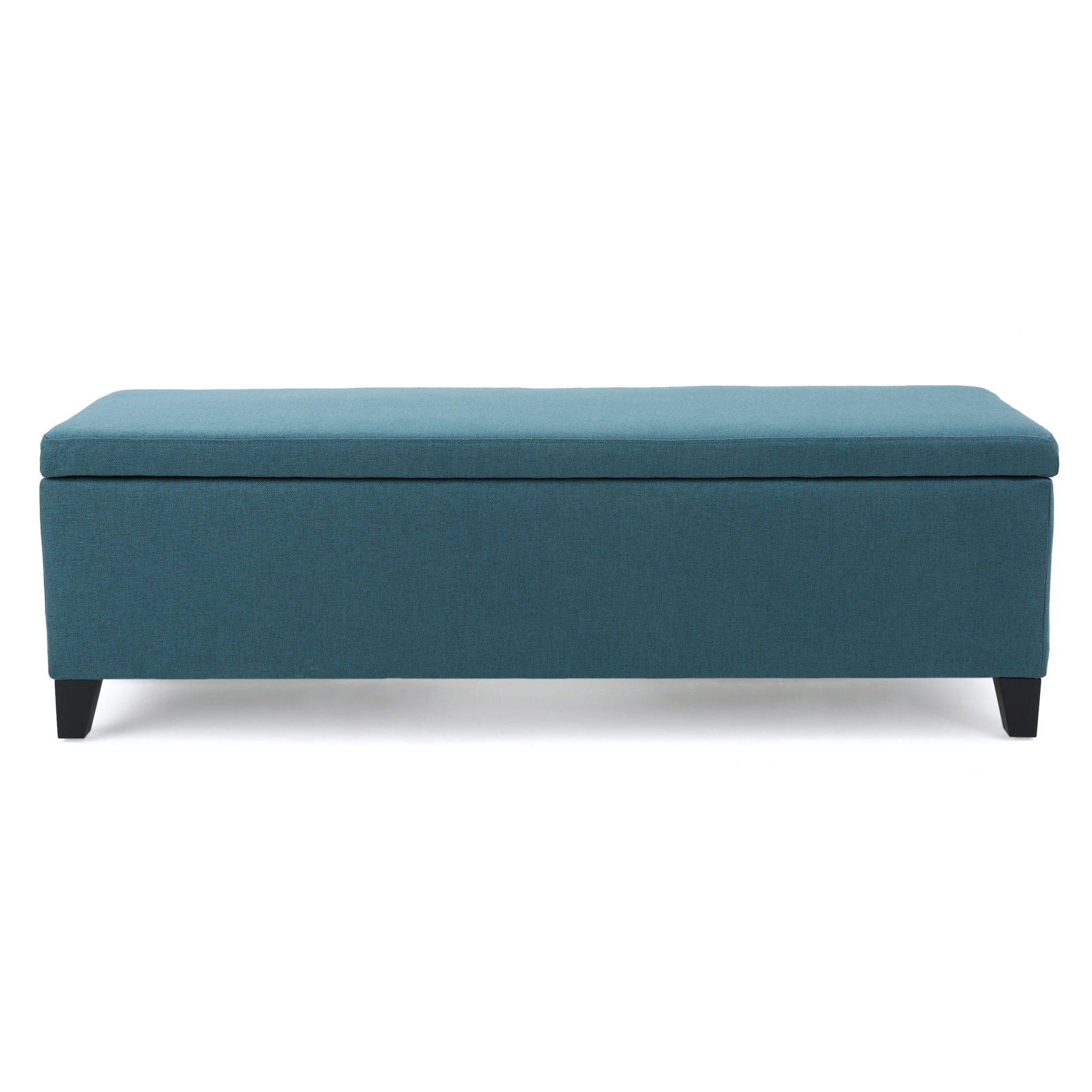 Contemporary Storage Ottoman Bench With Polyester Upholstery