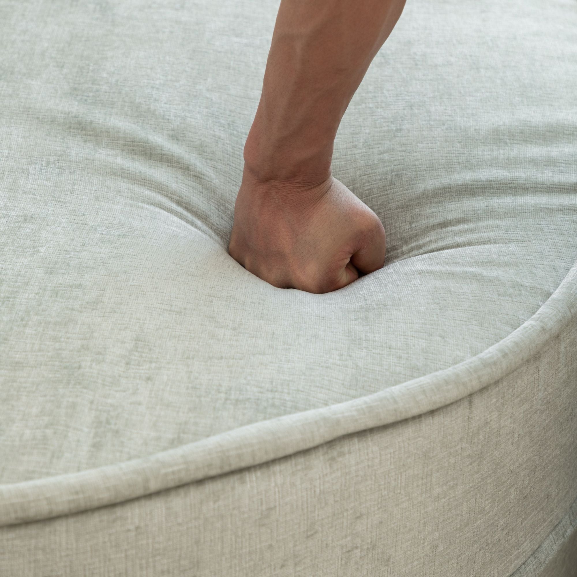 Modern Oversized Round Barrel Accent Chair With Ottoman