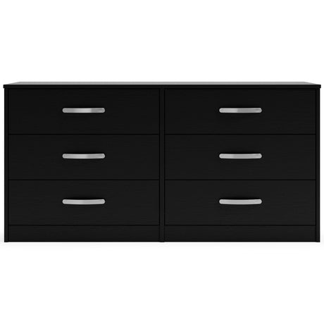 Finch - Black - Six Drawer Dresser - 29'' Height