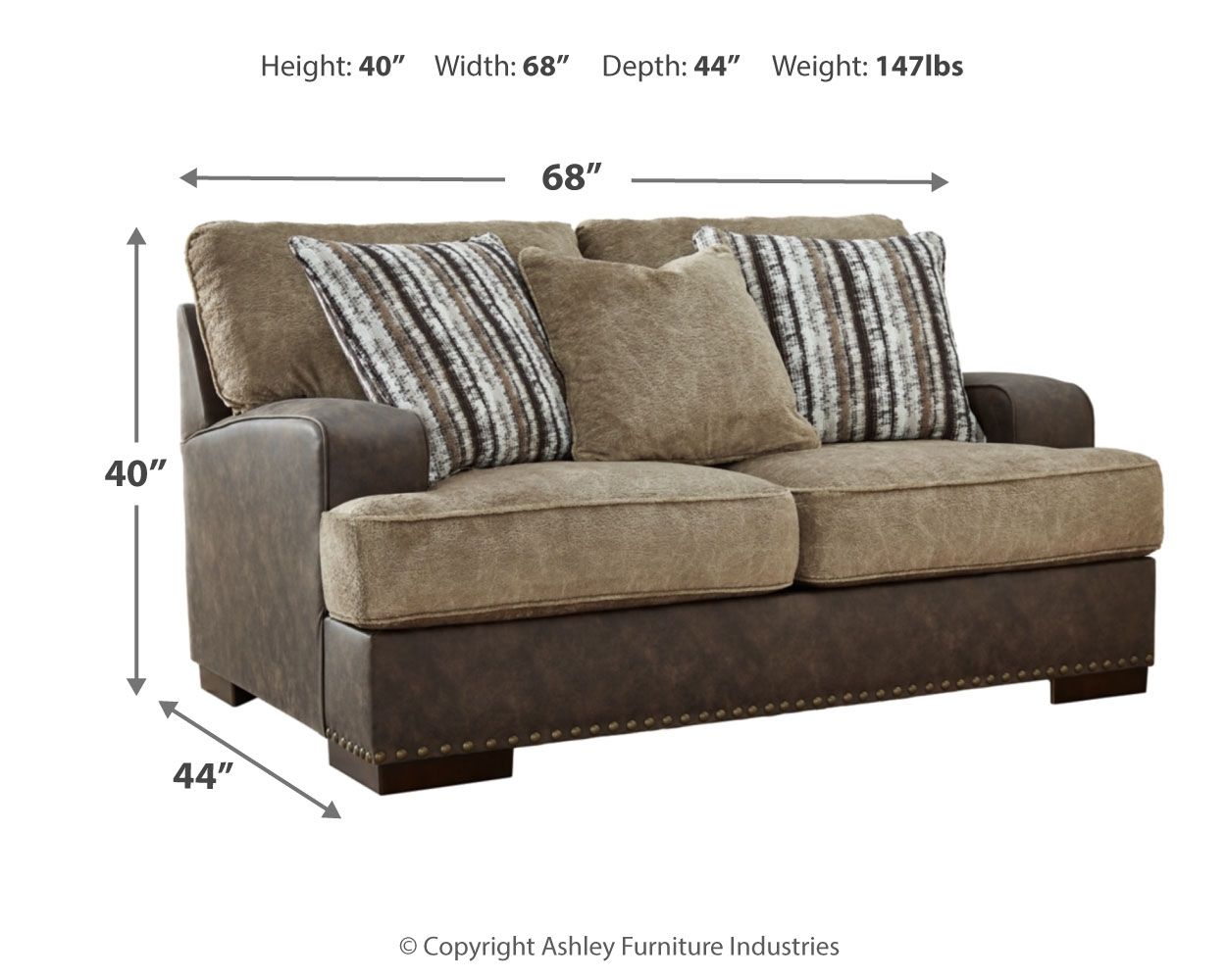 Signature Design by Ashley® Alesbury - Chocolate - Loveseat | Meri Furniture