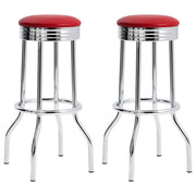 Coaster Fine Furniture Retro - Upholstered Metal Swivel Bar Stool (Set of 2) | Meri Furniture