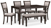 Signature Design by Ashley® Langwest - Brown - Dining Room Table Set (Set of 6) | Meri Furniture