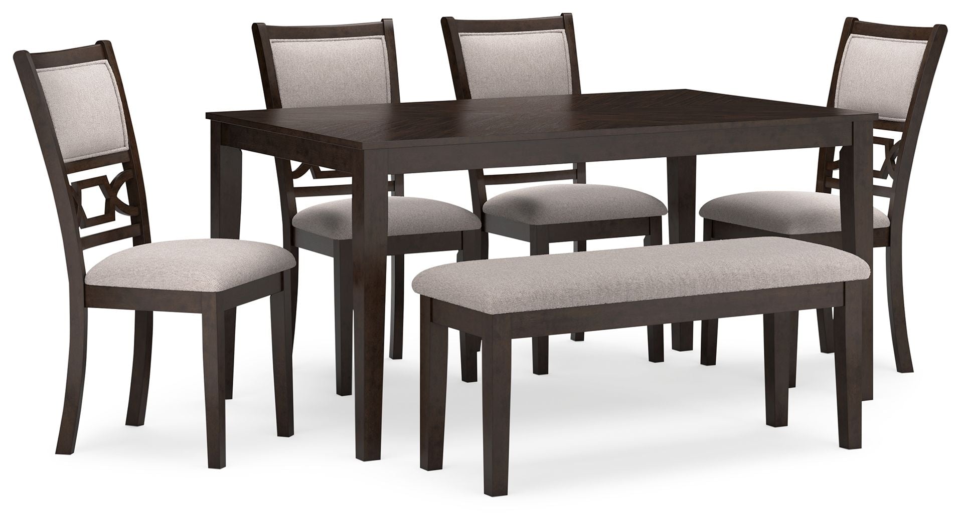 Signature Design by Ashley® Langwest - Brown - Dining Room Table Set (Set of 6) | Meri Furniture