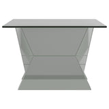 Taffeta - Glass Top Mirrored Acrylic Coffee Table - Silver