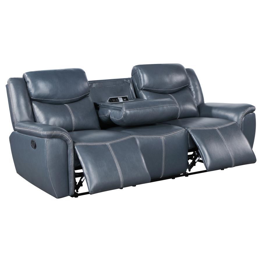 Coaster Fine Furniture Sloane - Upholstered Padded Arm Reclining Sofa - Blue | Meri Furniture