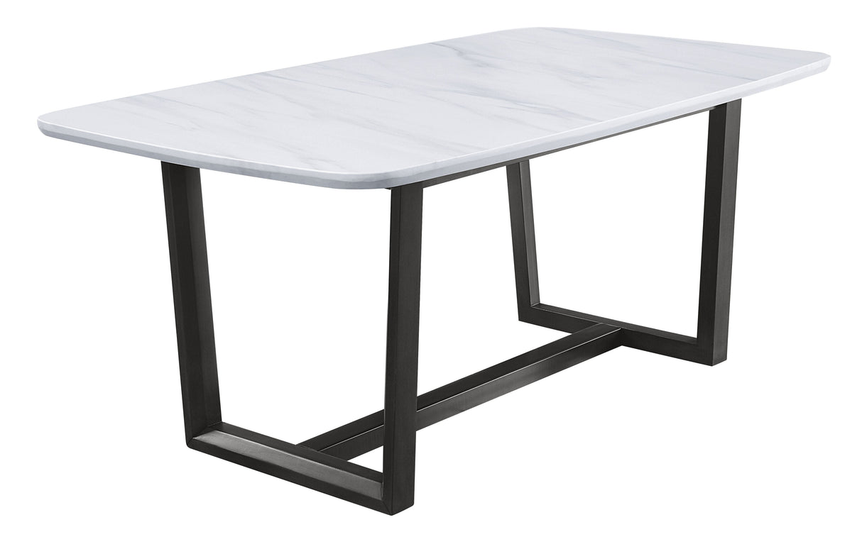 ACME Madan - Dining Table - Marble Top & Weathered Gray Finish | Meri Furniture