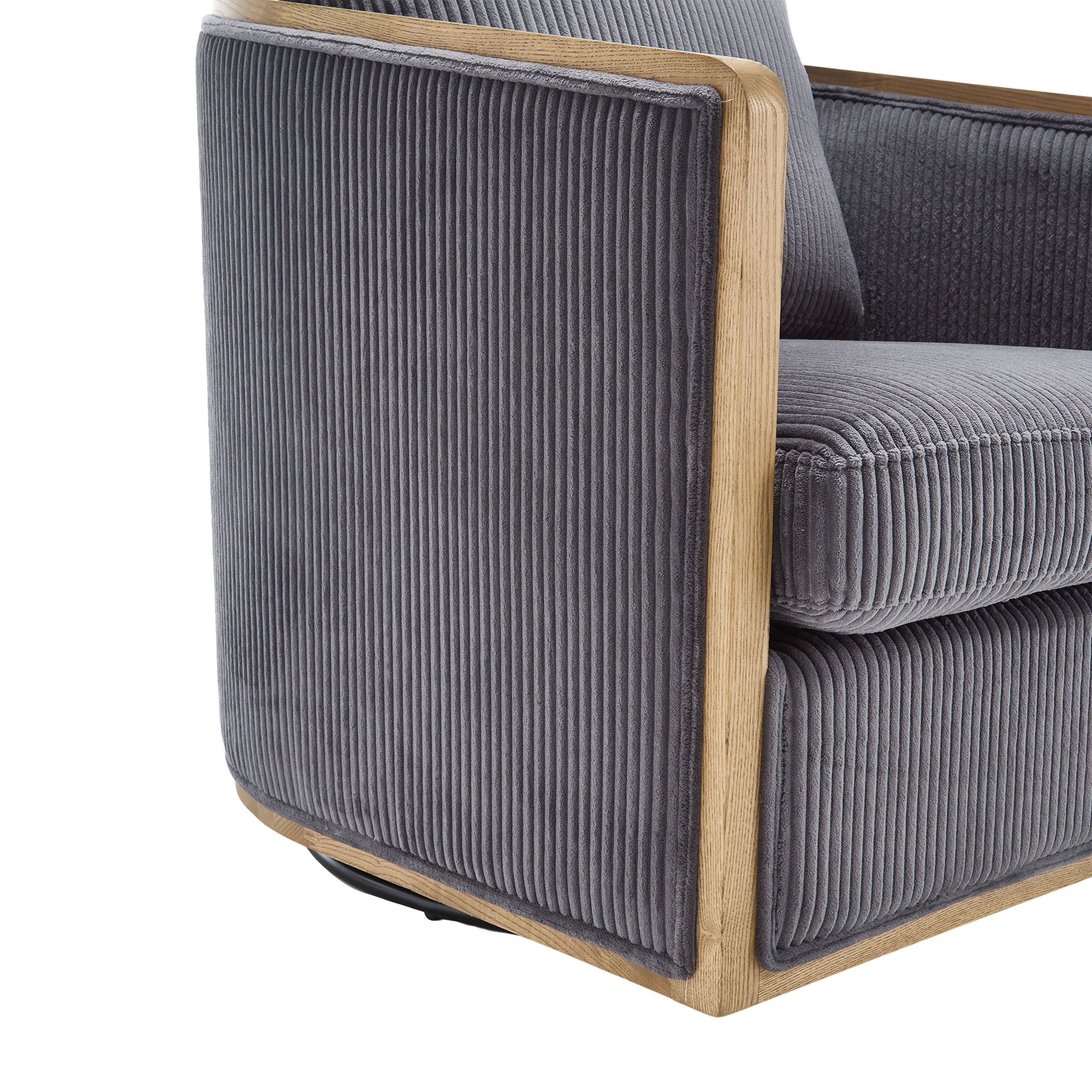 Corduroy Barrel Chair, 360 Degree Swivel