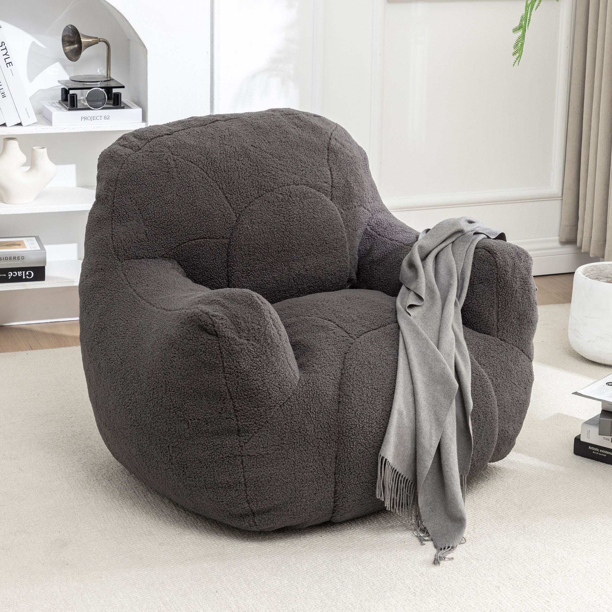 Comfy Bean Bag Chair With Filler, Fluffy And Cozy Seating