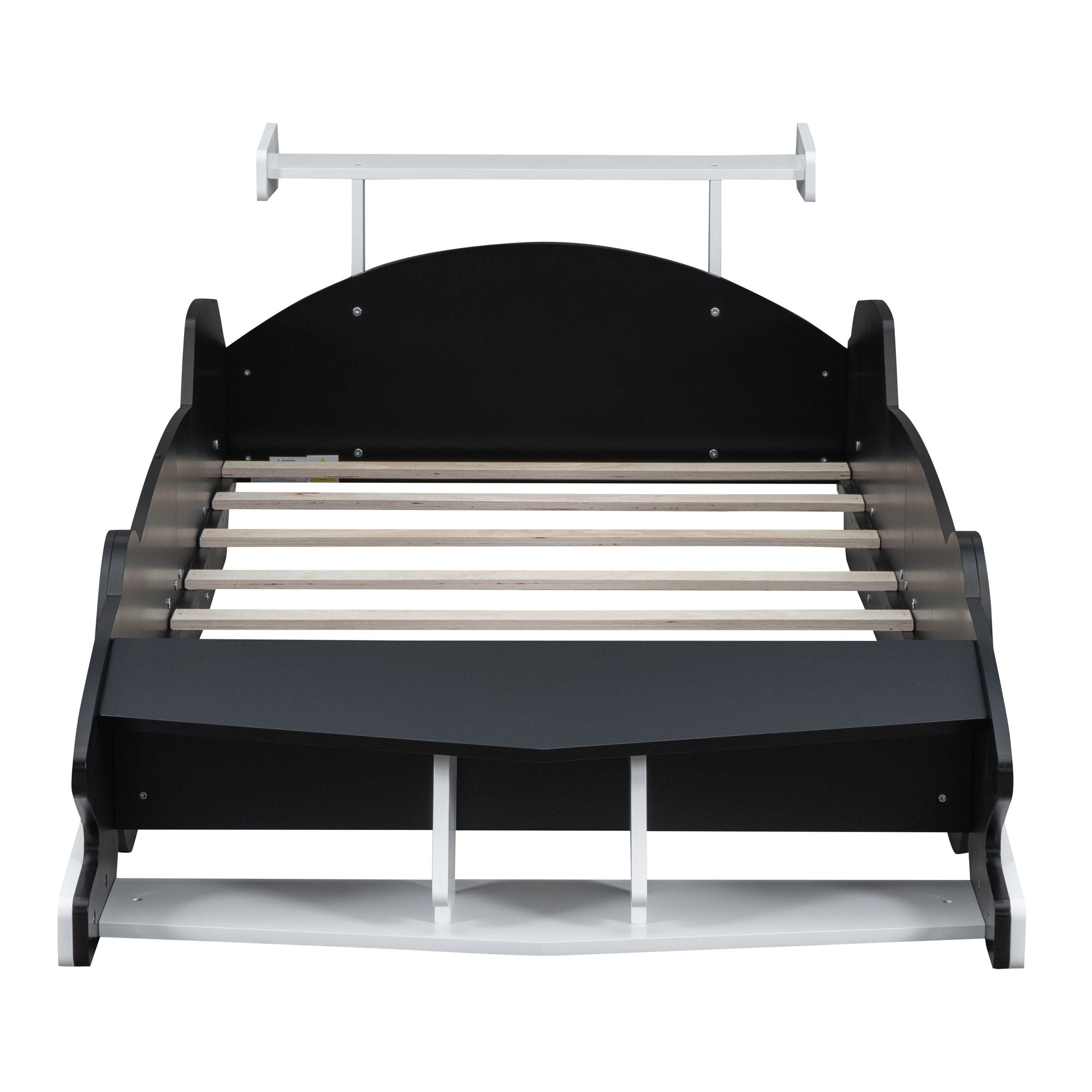 Race Car-Shaped Platform Bed With Wheels