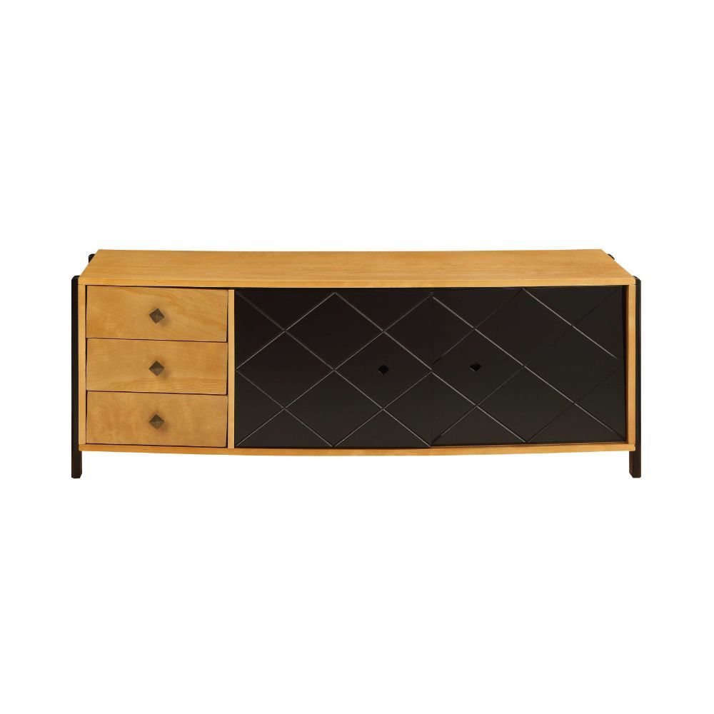 ACME Honna - TV Stand - Natural & Black | Meri Furniture