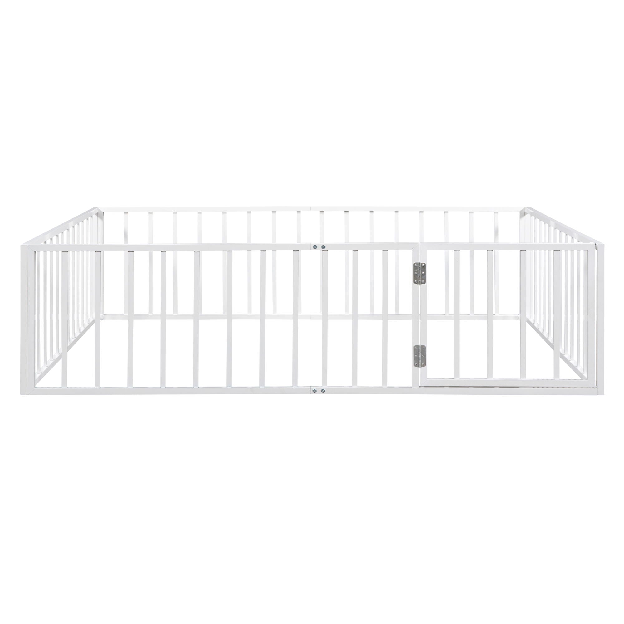 Metal Floor Bed Frame With Fence And Door