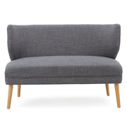 Elegant Classic Upholstered Loveseat With Curved Backrest