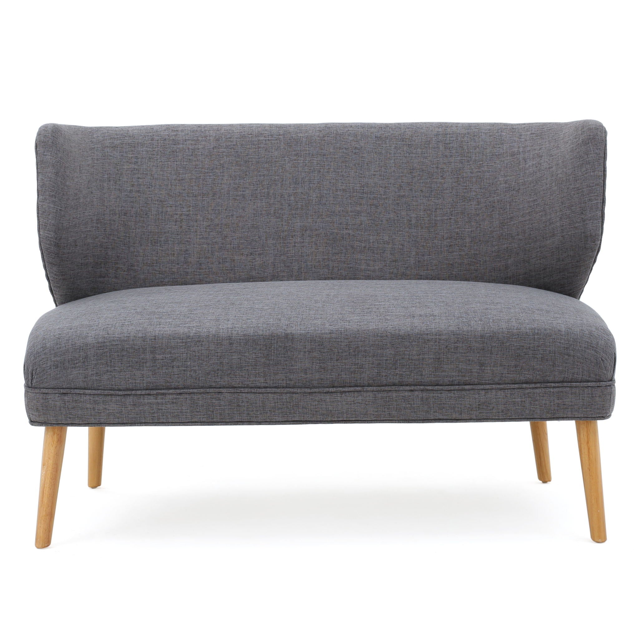 Elegant Classic Upholstered Loveseat With Curved Backrest