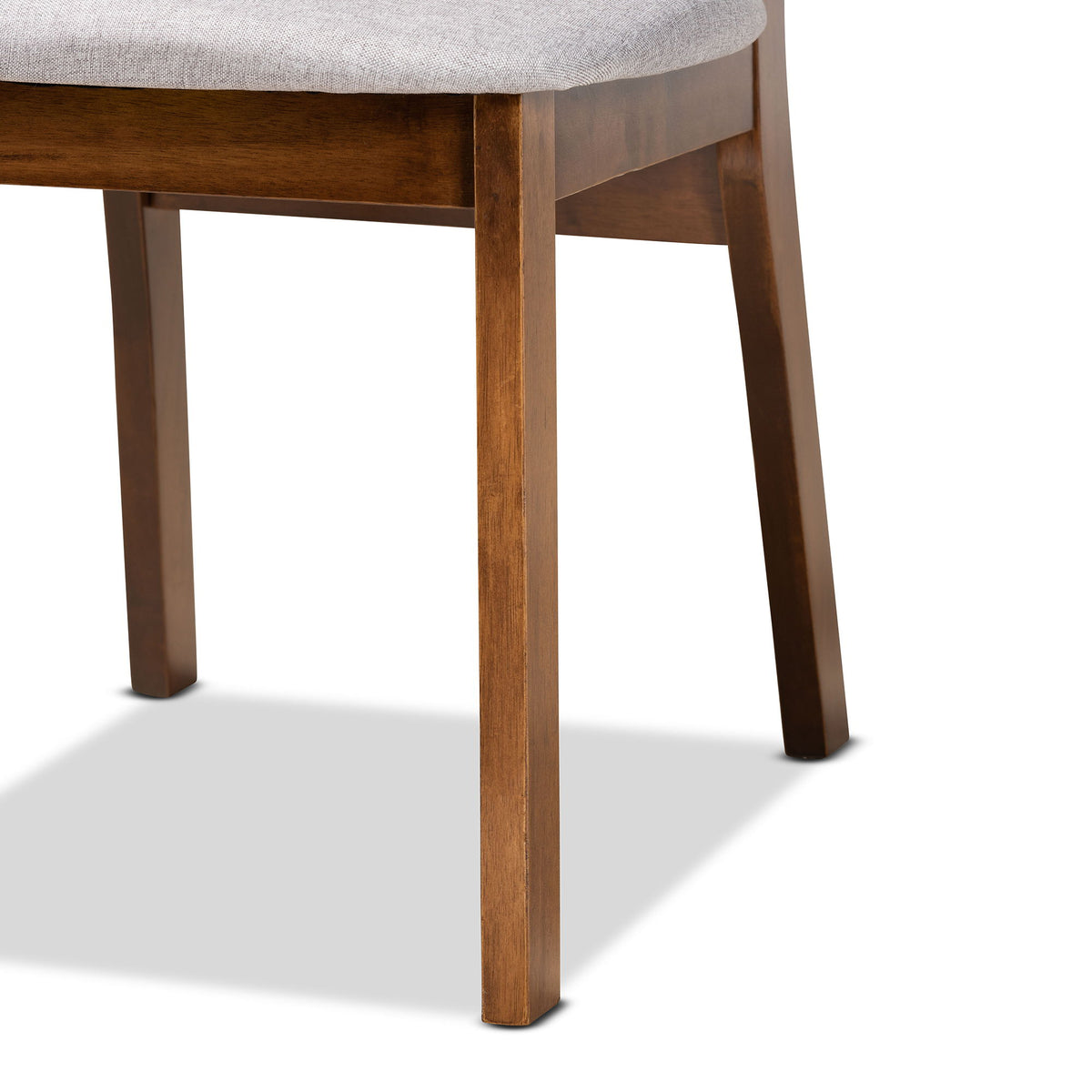 Damara Mid-Century Modern Grey Fabric Upholstered and Walnut Brown Finished Wood 5-Piece Dining Set
