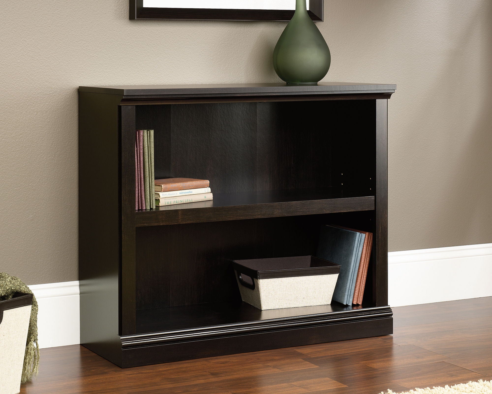 Short 2-Shelf Bookcase Estate Black