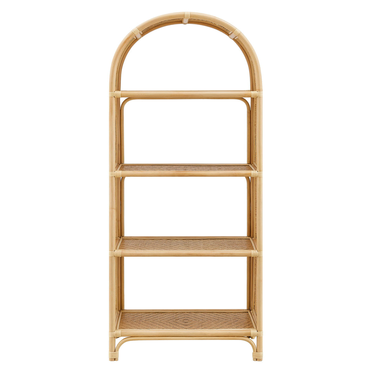 Celeste 67 Inch Tall Arched Natural Rattan Bookshelf by Modway