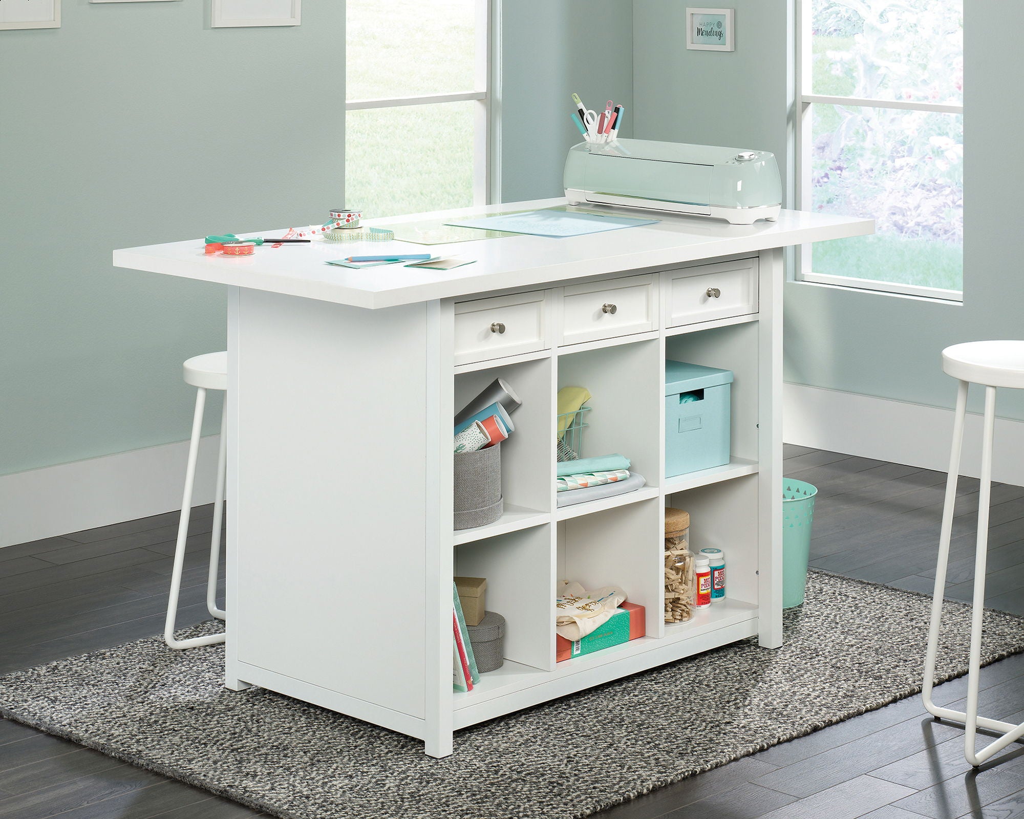 Craft Work Table in White