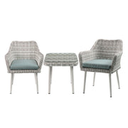 ACME Tashay - Patio Bistro Set - Green Fabric & Beige Wicker | Meri Furniture