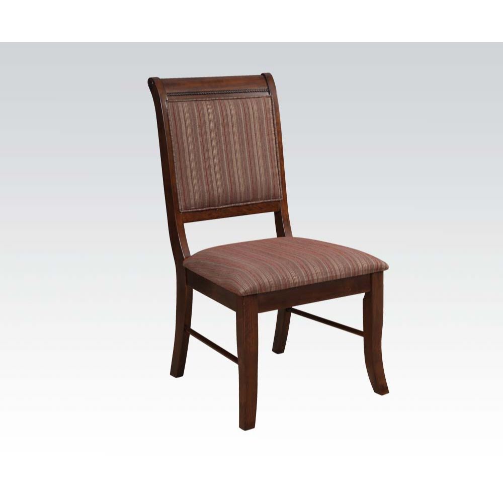 ACME Mahavira - Side Chair (Set of 2) - Fabric & Espresso | Meri Furniture