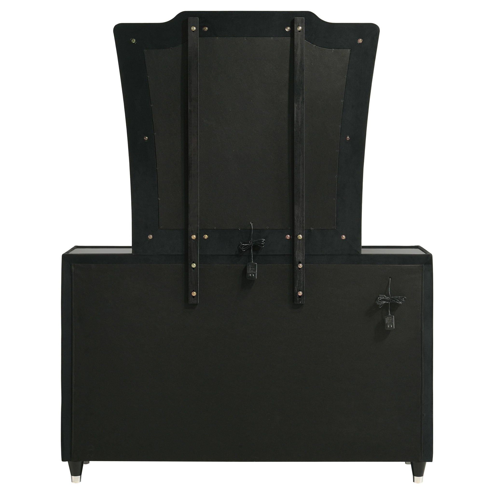 Lorient 8-drawer LED Dresser with Mirror Black