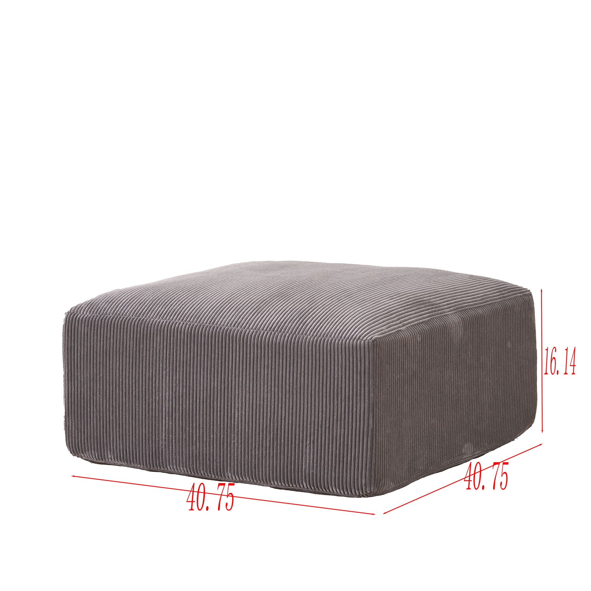 Modular Sectional Sofa With Ottoman, USB And Type C Charger, Petal Armrest Design