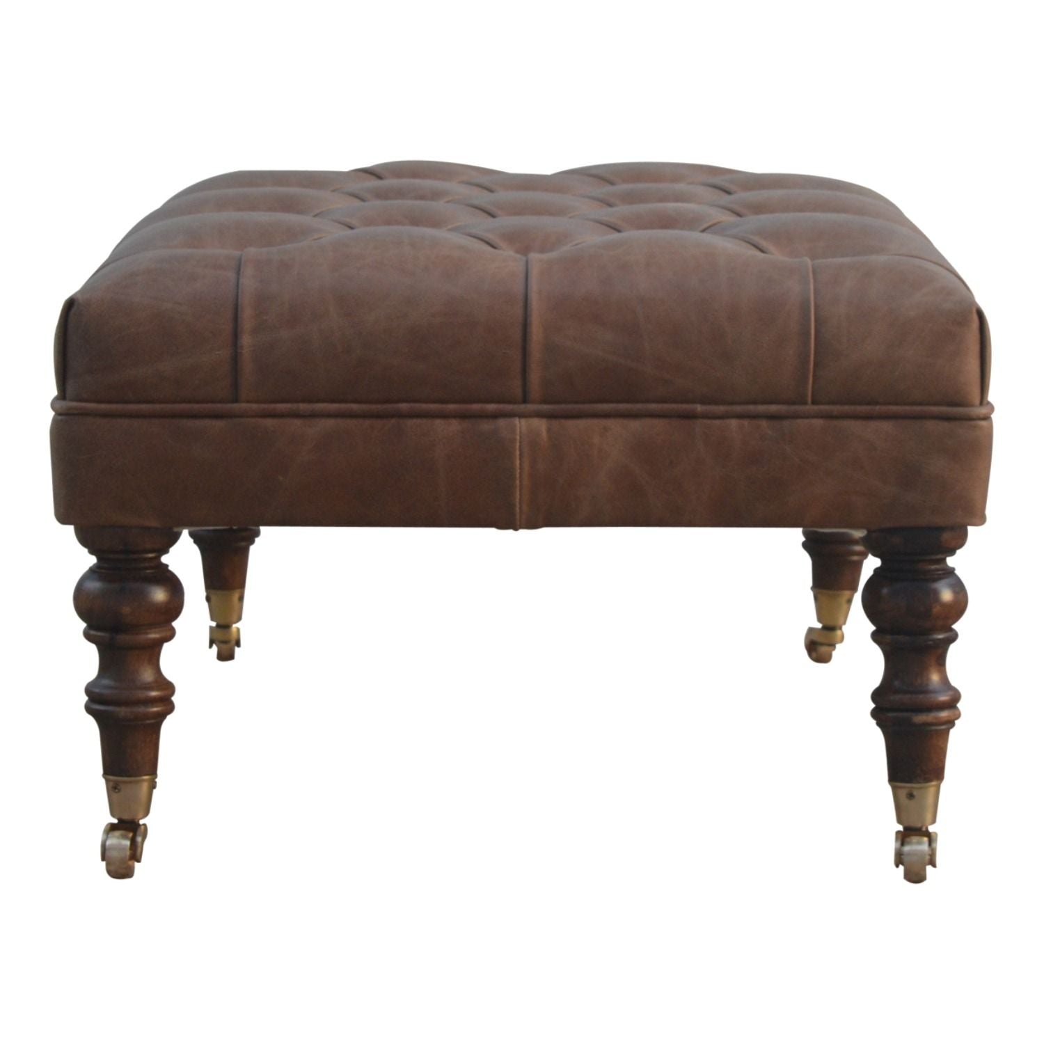 Buffalo - Leather Ottoman With Castor Legs