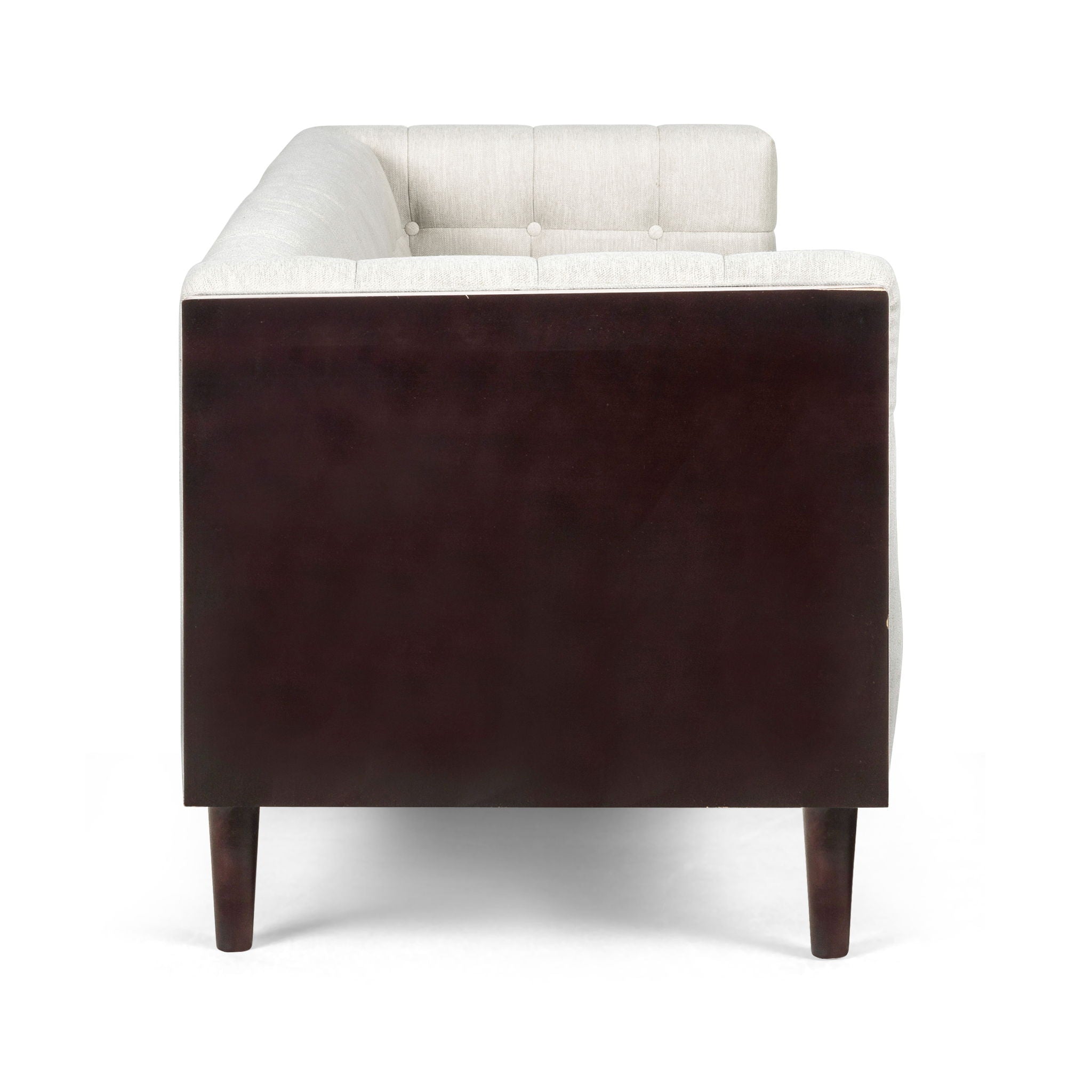 Contemporary Mid-Century Charm 3 Seater Sofa With Button Tufted Waffle Stitching