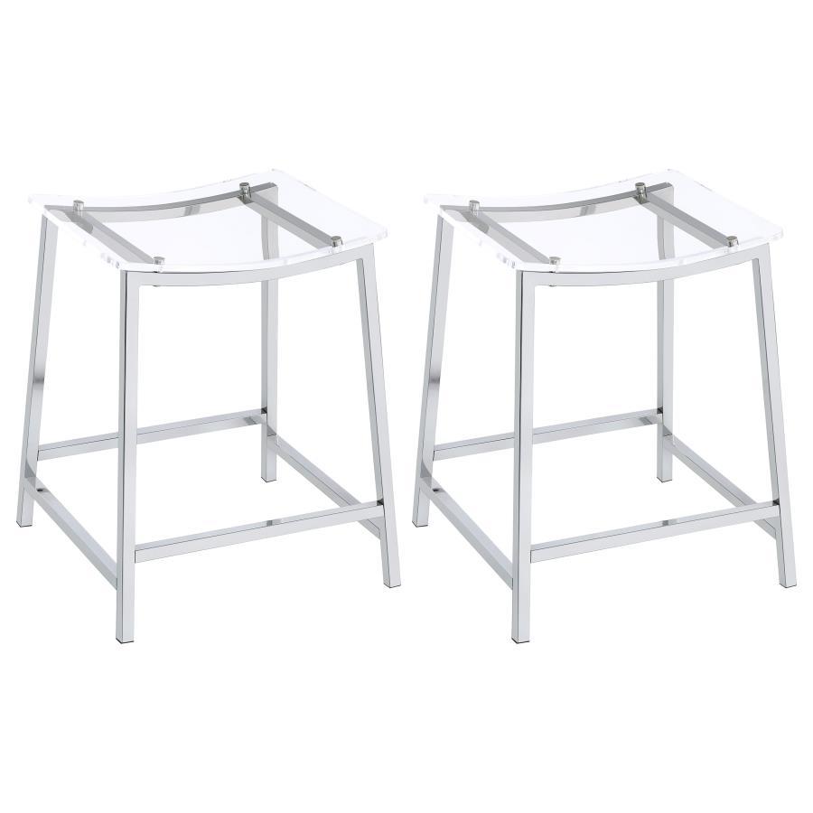 Coaster Fine Furniture Jovani - Acrylic Backless Bar Stools (Set of 2) | Meri Furniture