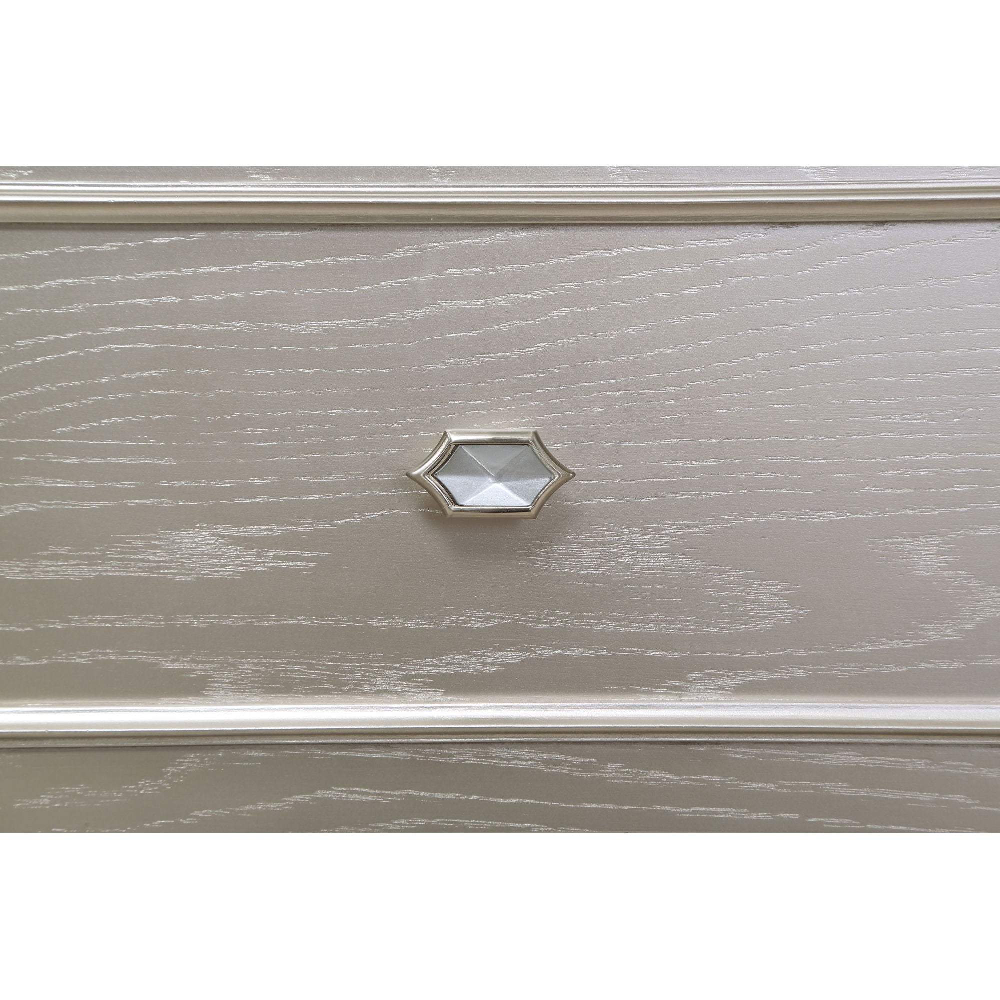 Colwood - 4 Drawer Vanity Desk With And Built In Charging - Silver Gray