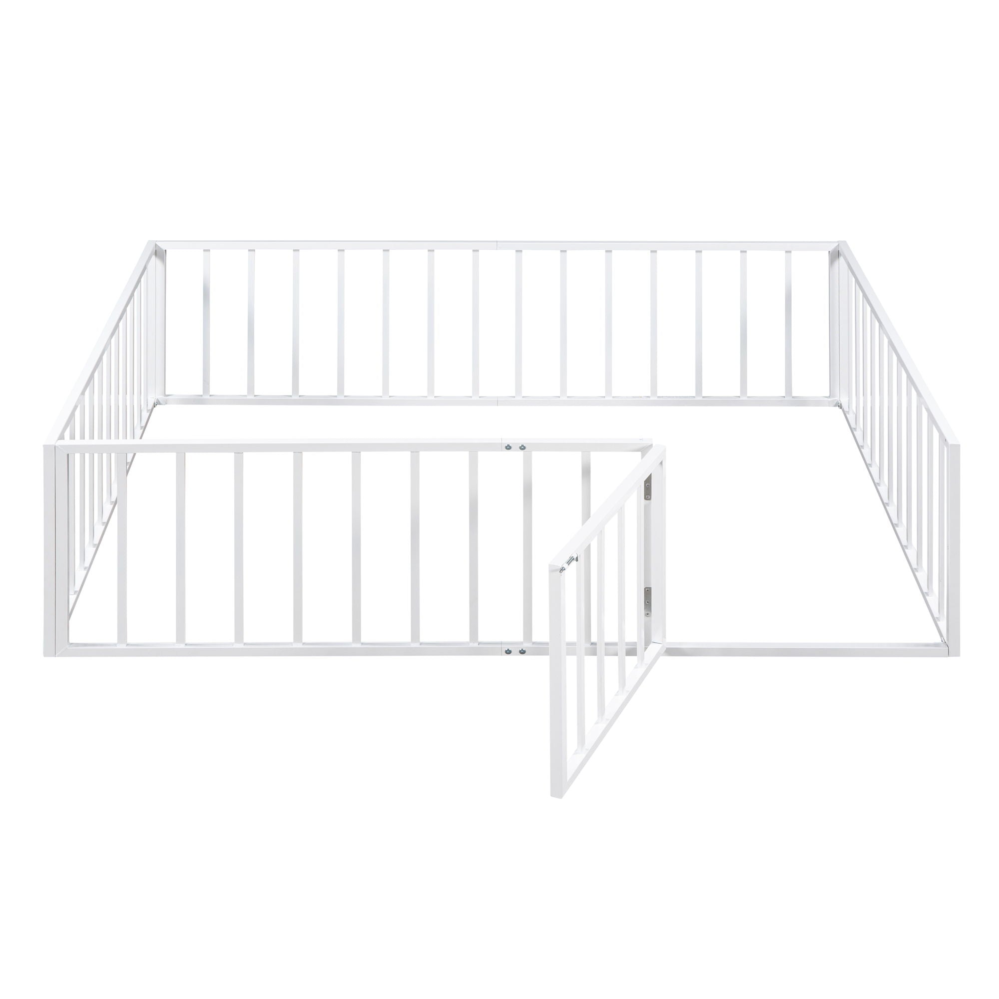Metal Floor Bed Frame With Fence And Door