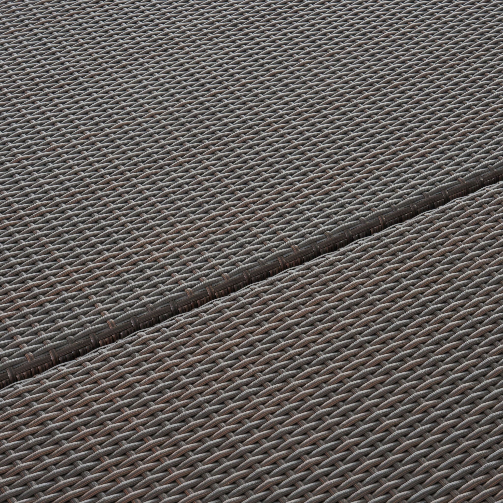 Outdoor Square Rattan Wicker Dining Table - Brown