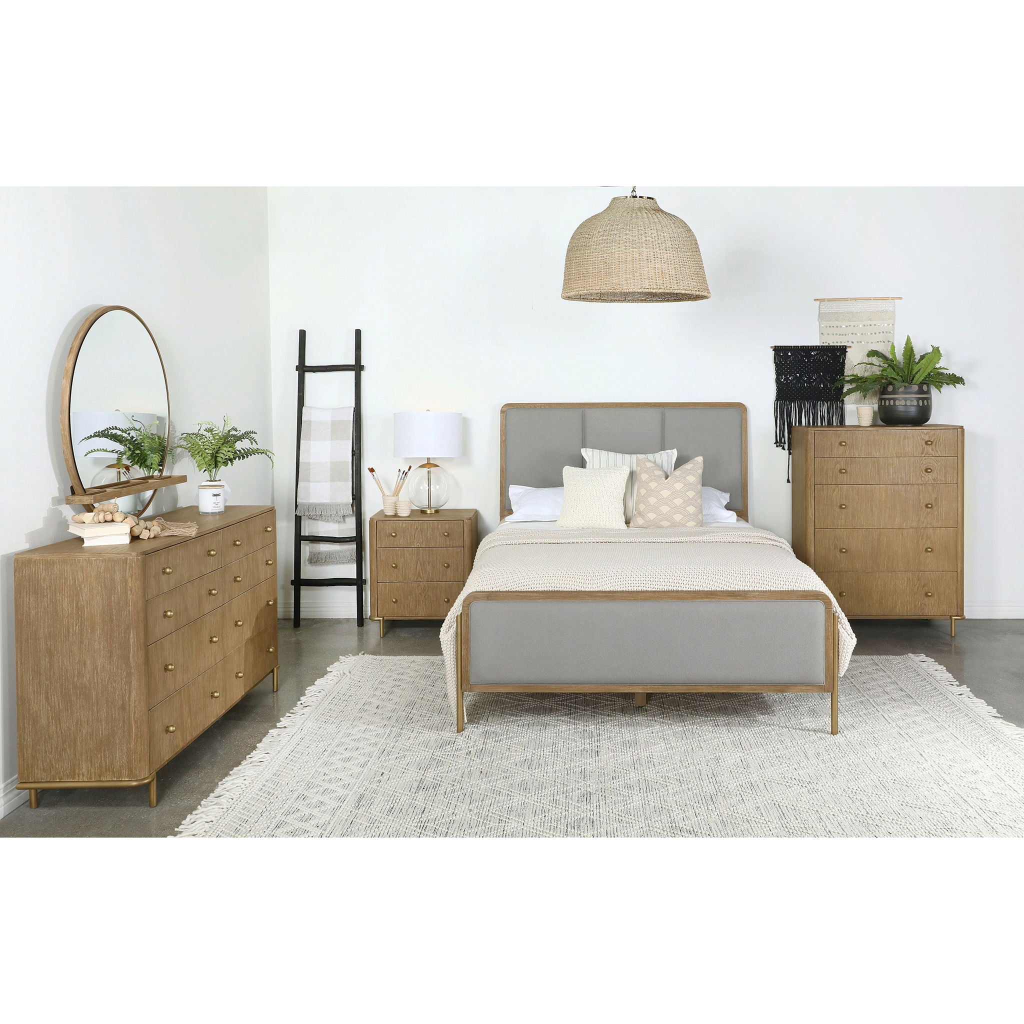 3 Drawer Nightstand With USB Ports - Brown