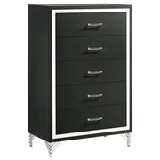 Coaster Fine Furniture Lucia - 5-Drawer Bedroom Chest Of Drawers - Black | Meri Furniture