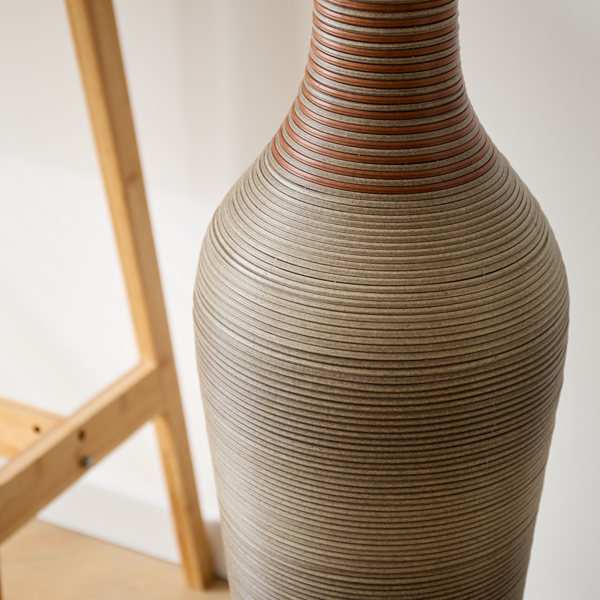 Tall Vase - Brown Decorative Floor Vase, Classic Neat Floor Vase Tall Freestanding Flower Holder, Artificial Rattan Vase, Floor Vase, Flower Holder For Home Decor - Gray