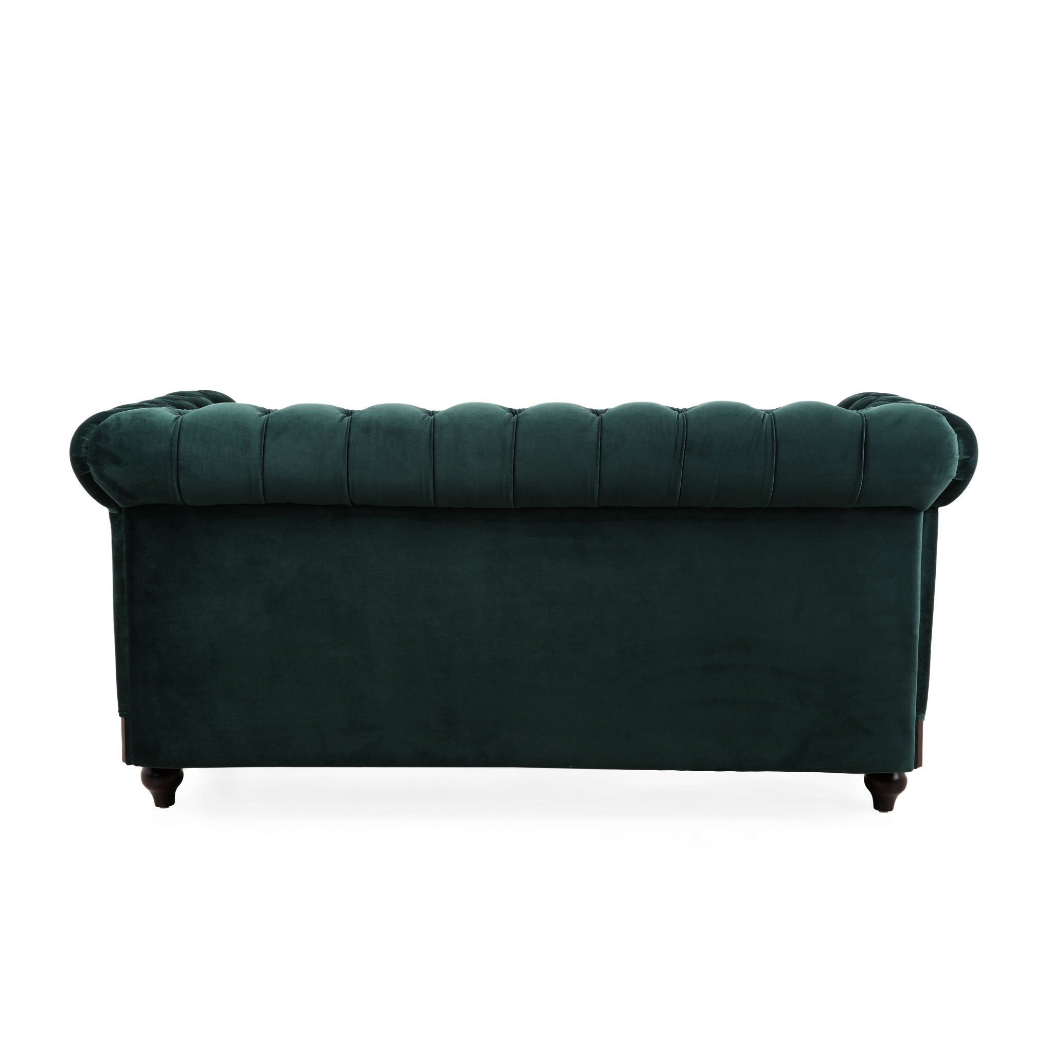 Chesterfield Velvet Loveseat Sofa, 2 Person Rolled Arm Upholstered Couch