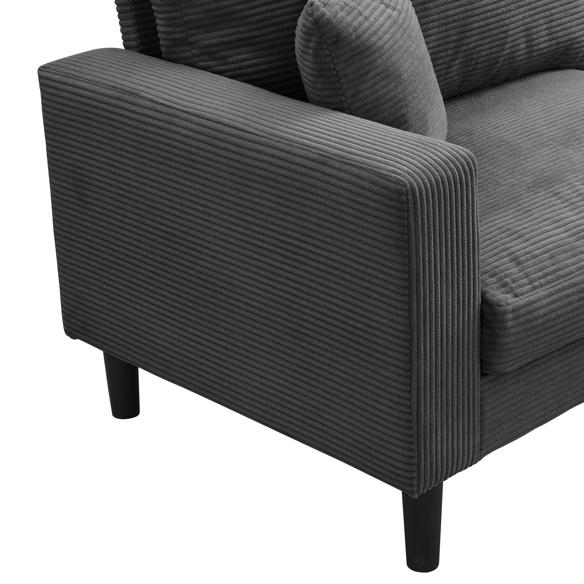 Modern Upholstered 3 Seat Sofa, High Resilience