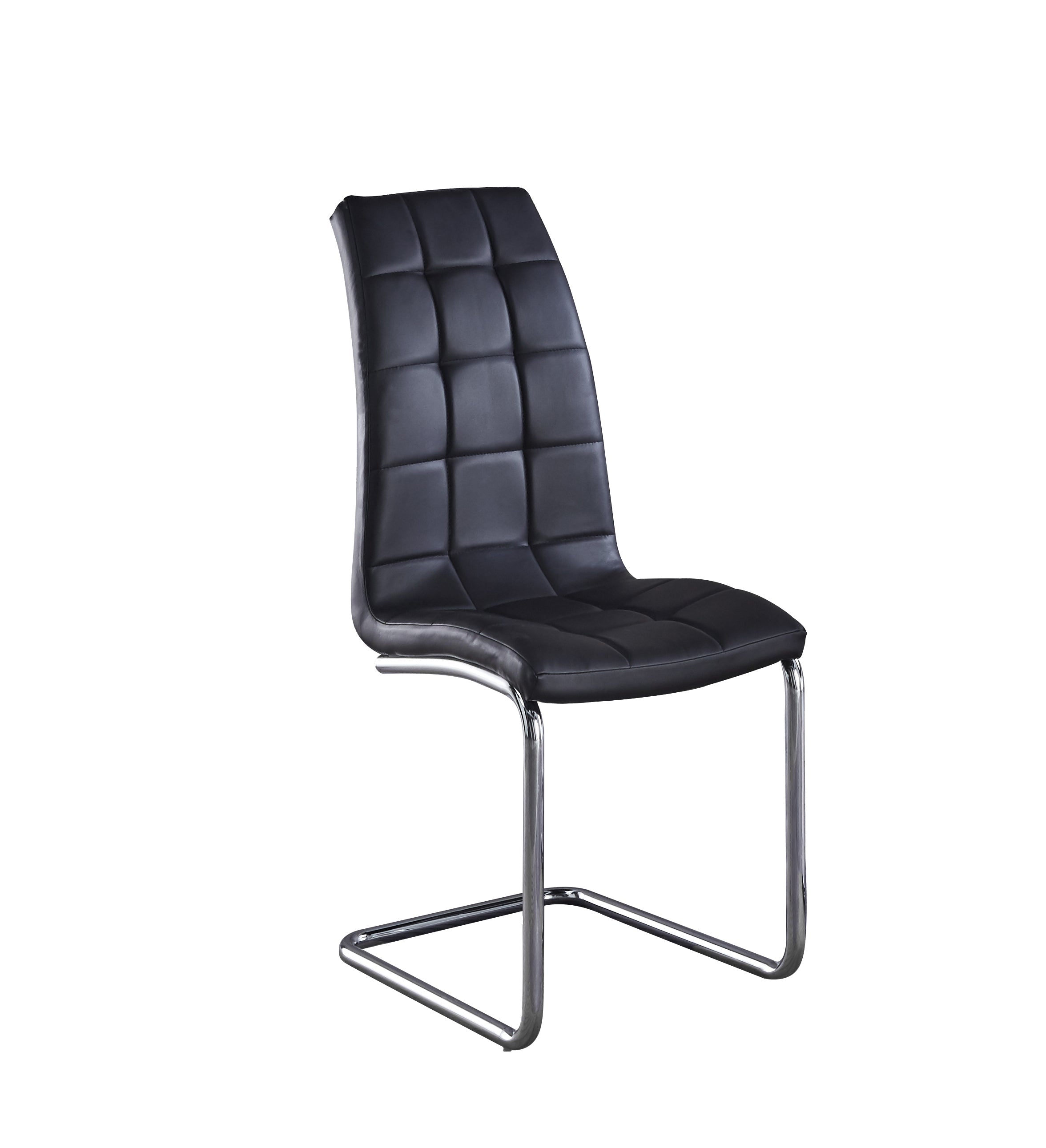 Modern Leatherette Dining Chair Set of 6 with Silver Metal Legs