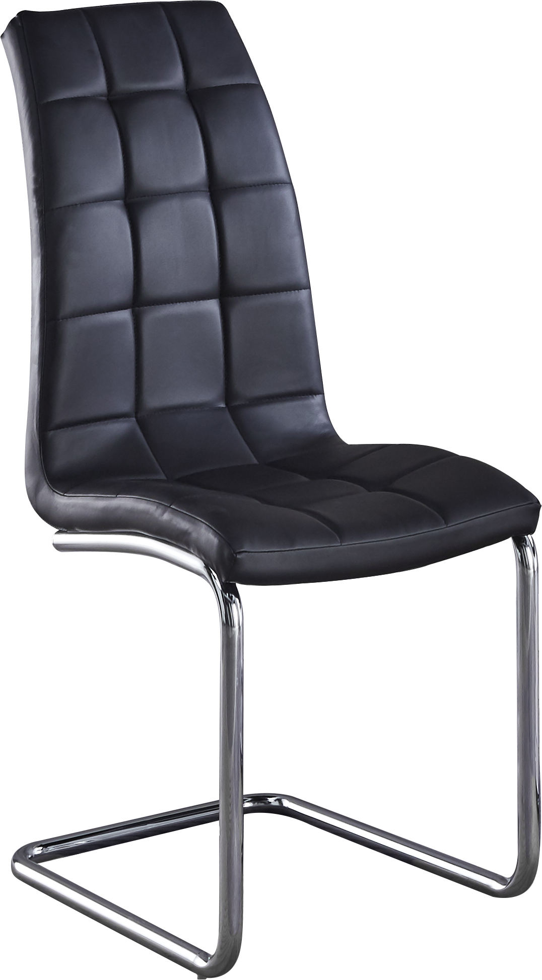 Modern Leatherette Dining Chair Set of 6 with Silver Metal Legs