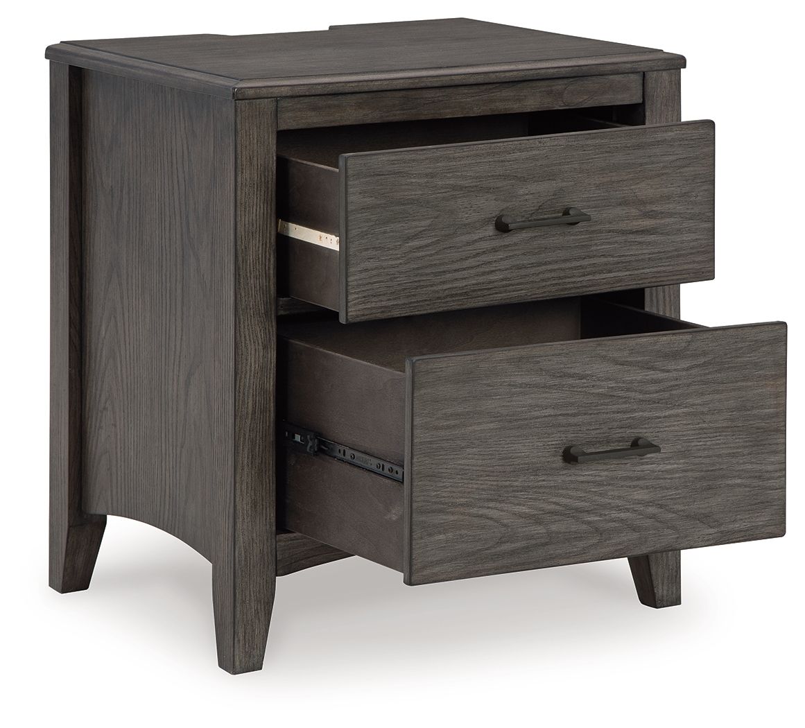 Signature Design by Ashley® Montillan - Grayish Brown - Two Drawer Night Stand | Meri Furniture