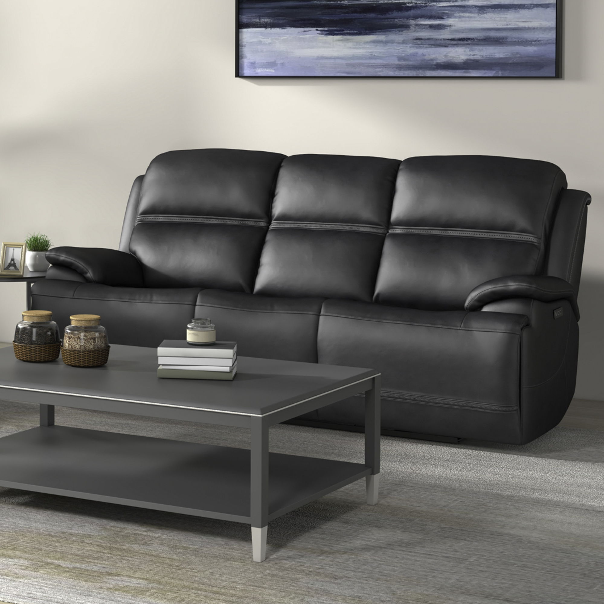 Liberty Furniture Bentley - Sofa P2 & ZG - Graphite | Meri Furniture