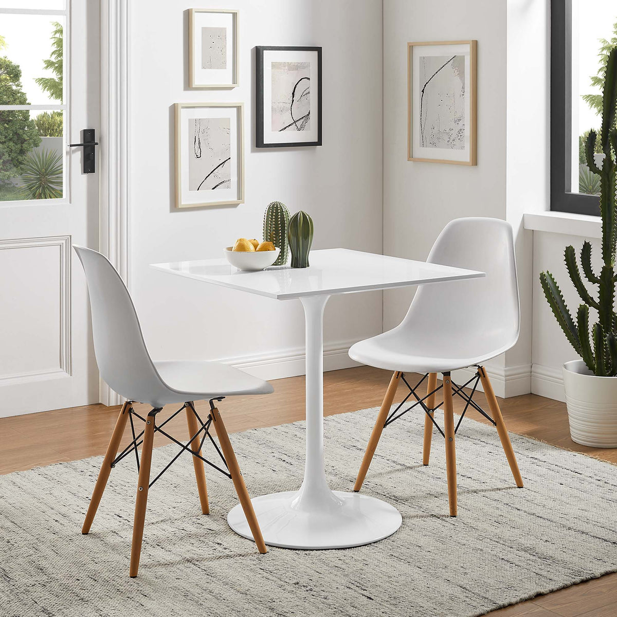 Lippa 28" Square Wood Dining Table by Modway