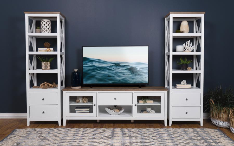 Coaster Fine Furniture Hollis - 3 Piece TV Stand Entertainment Center - White | Meri Furniture